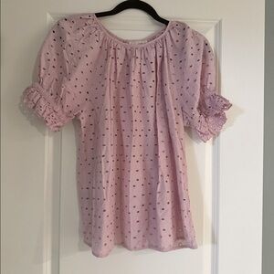 Universal Thread Pink Eyelet Puff Sleeve Blouse Size M